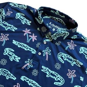 Chubbies Men's 'The Neon Glade'  Performance Polo XL Alligator Stretch Golf